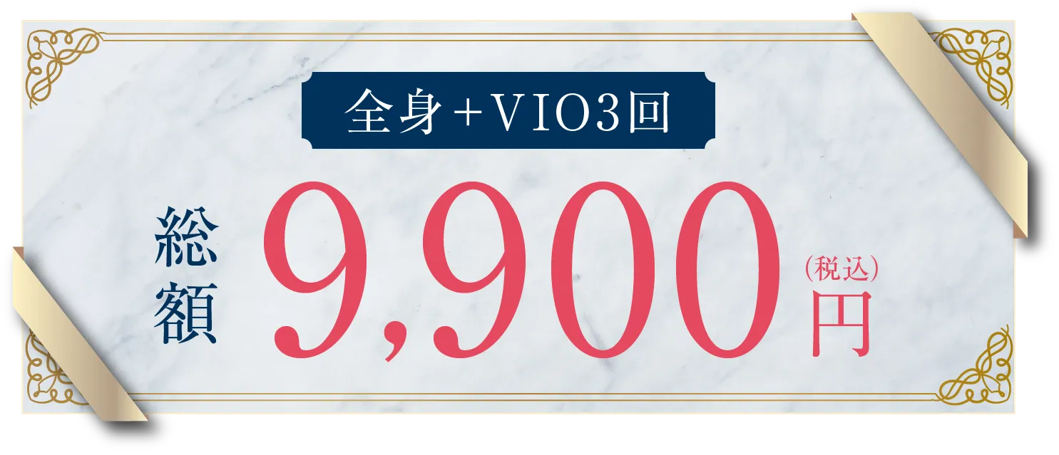 VIO脱毛6回 月額2,100円