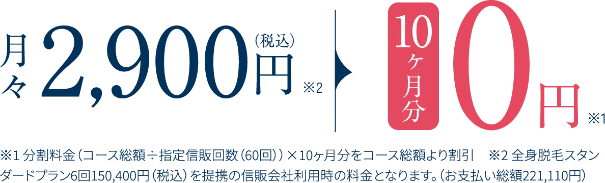 月額2,900円（税込）が10ヶ月分0円