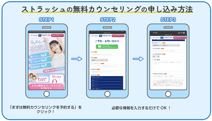 ストラッシュの無料カウンセリングの申し込み方法