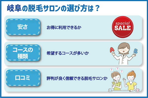 岐阜の脱毛サロンは安さ・コースの種類・口コミを比較して選ぶ