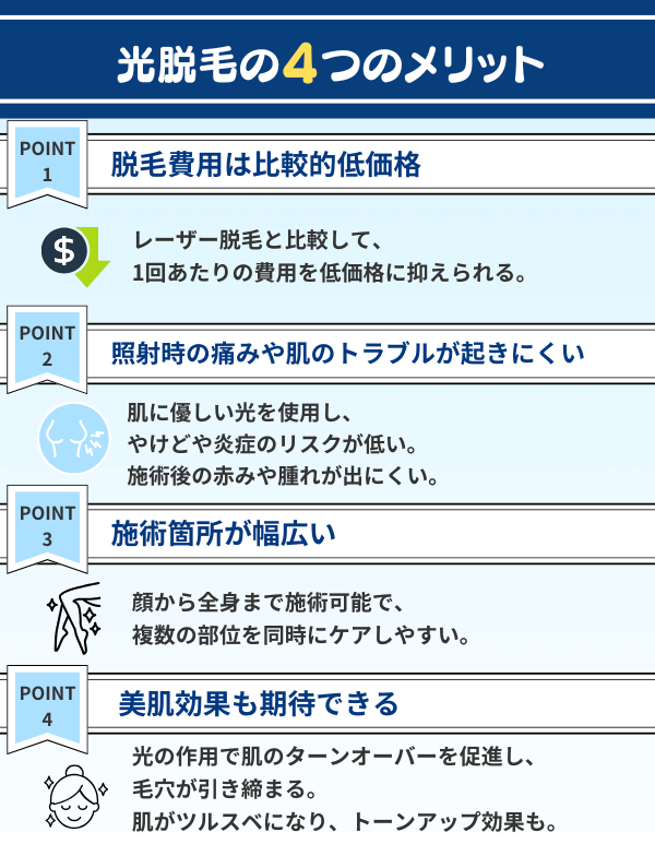 光脱毛の4つのメリット