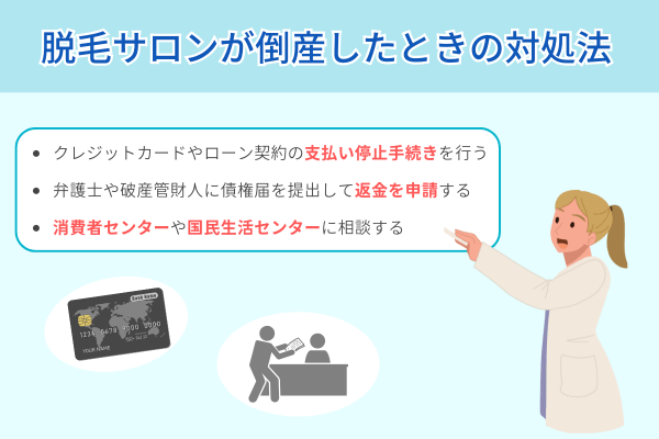 脱毛サロンが倒産したときの対処法