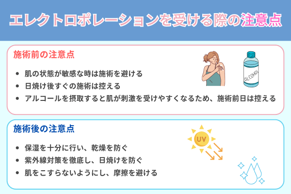 エレクトロポレーションを受ける際の注意点