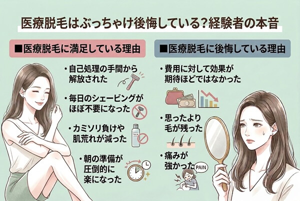 医療脱毛はぶっちゃけ後悔している?経験者の本音