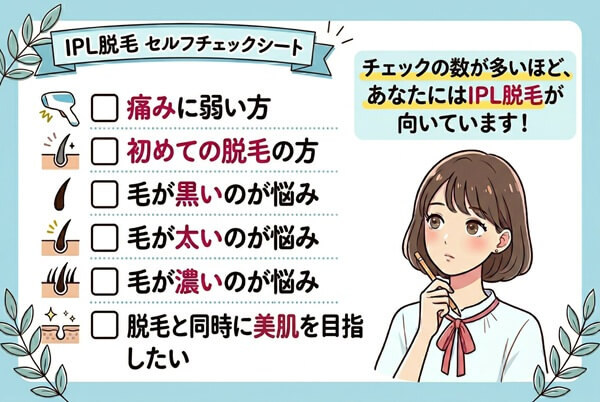IPL脱毛セルフチェックシート